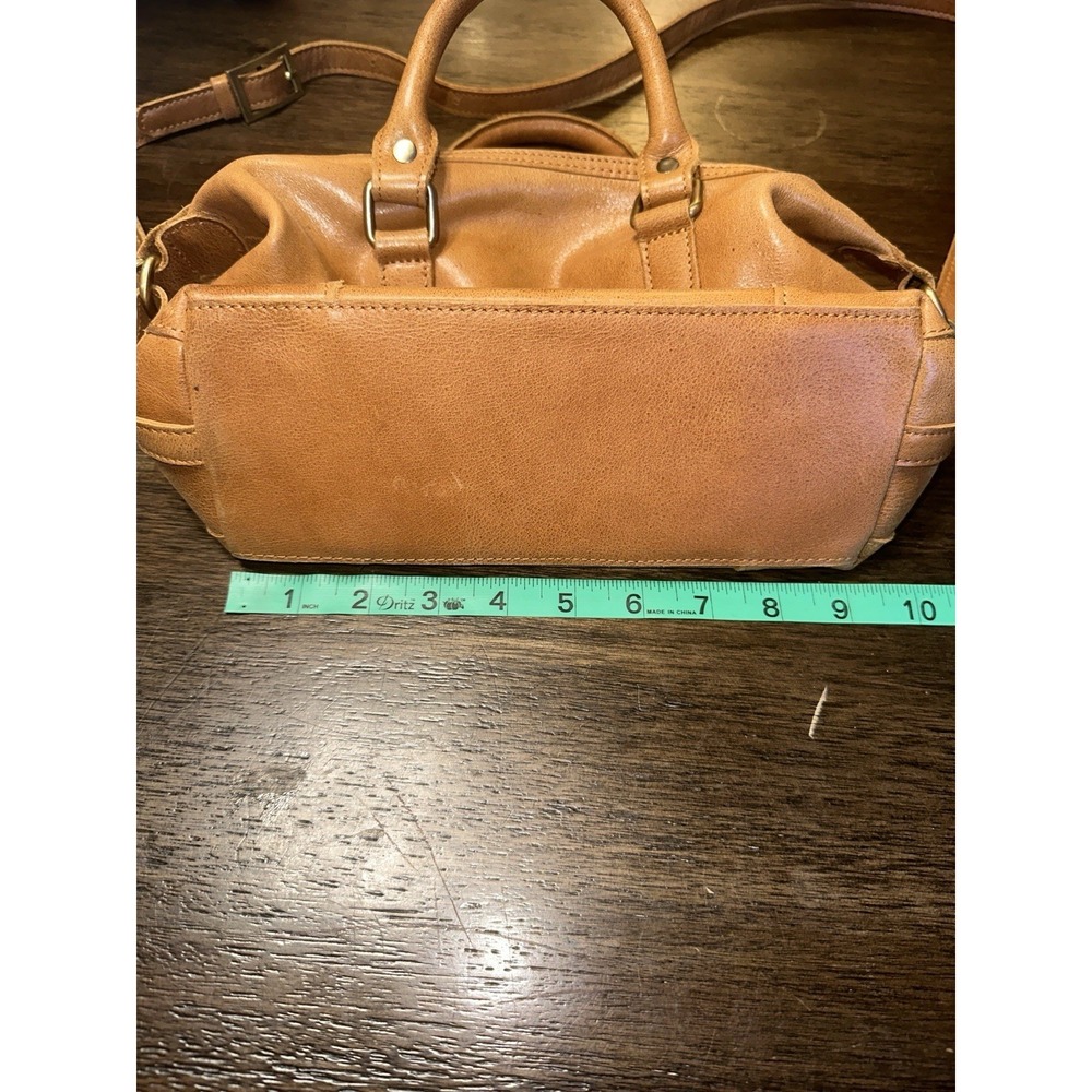 Unbranded Leather Purse Boston Bag Crossbody Shoulder Handbag Top Handle Brown - Picture 12 of 14